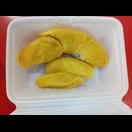 Im Geschmack standen diese Durians denen aus Mersing (siehe Fotos vom 30.5.2019, „Rundreise“) nicht nach